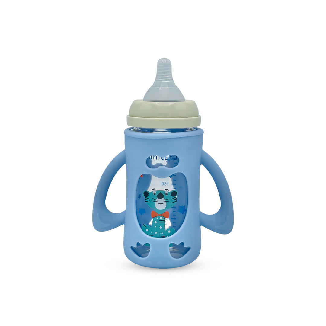 Blue Star Wide Caliber Glass Feeding Bottle (240 Ml)