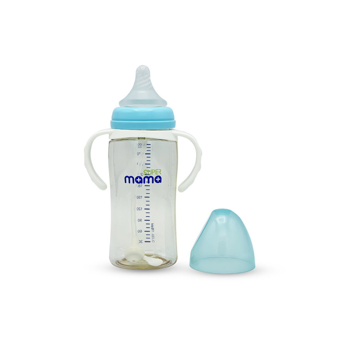 Super Mama Wide Caliber PPSU Feeding Bottle with handle (300 ml)