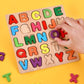 Wooden Puzzle Board Set – Alphabets + Numbers & Math Symbols (Pack of 2)