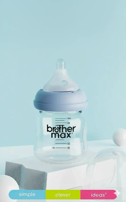 Brother Max New Born Glass Feeding Bottle (100 ml)
