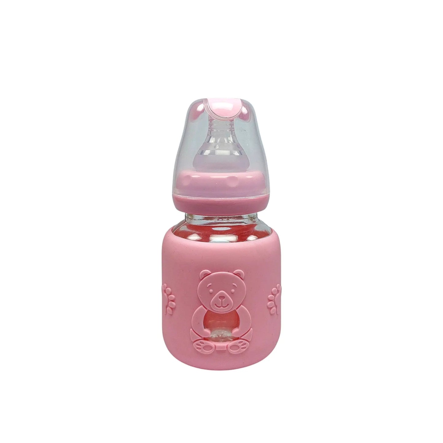 Rio Standard Caliber Glass Feeding Bottle with bear sleeve (80 ml)