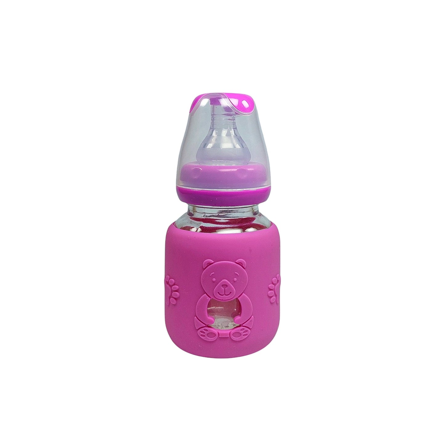 Rio Standard Caliber Glass Feeding Bottle with bear sleeve (80 ml)