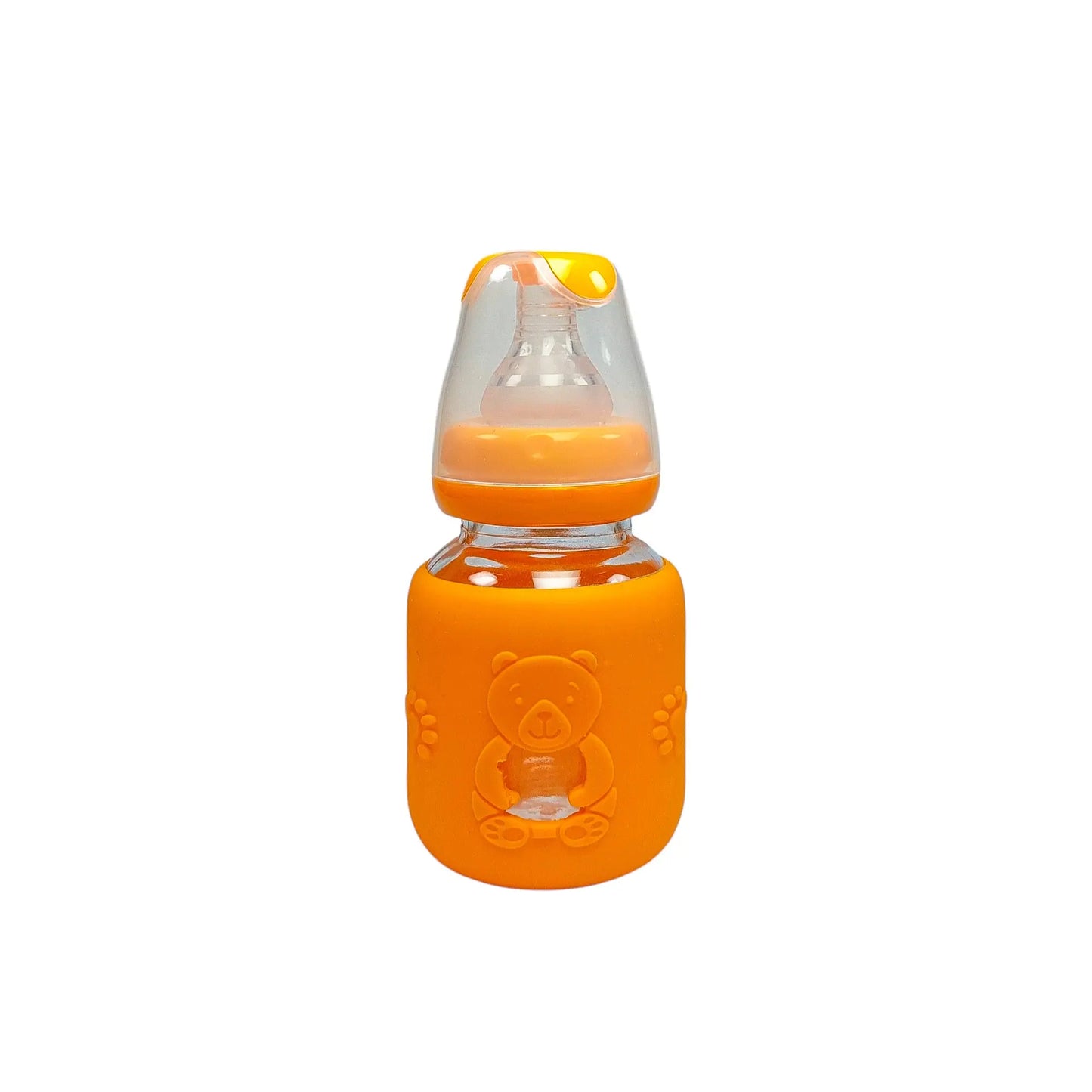 Rio Standard Caliber Glass Feeding Bottle with bear sleeve (80 ml)
