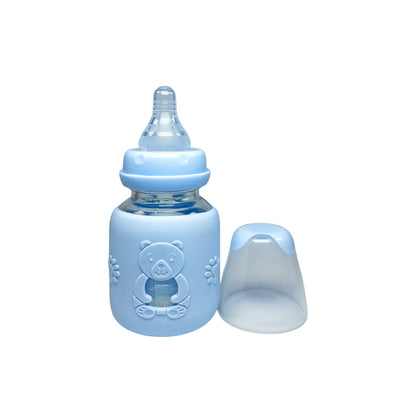 Rio Standard Caliber Glass Feeding Bottle with bear sleeve (80 ml)