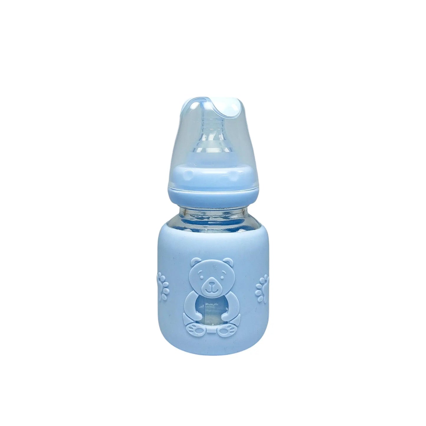 Rio Standard Caliber Glass Feeding Bottle with bear sleeve (80 ml)