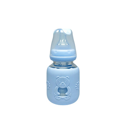Rio Standard Caliber Glass Feeding Bottle with bear sleeve (80 ml)