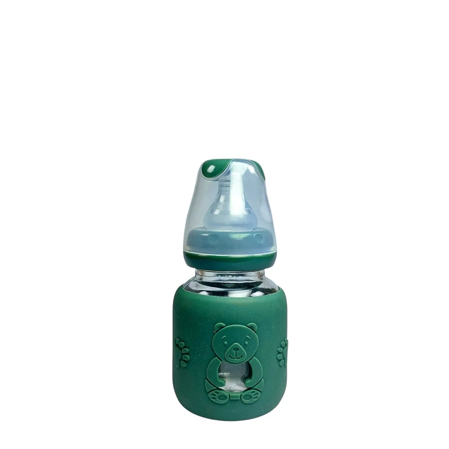 Rio Standard Caliber Glass Feeding Bottle with bear sleeve (80 ml)