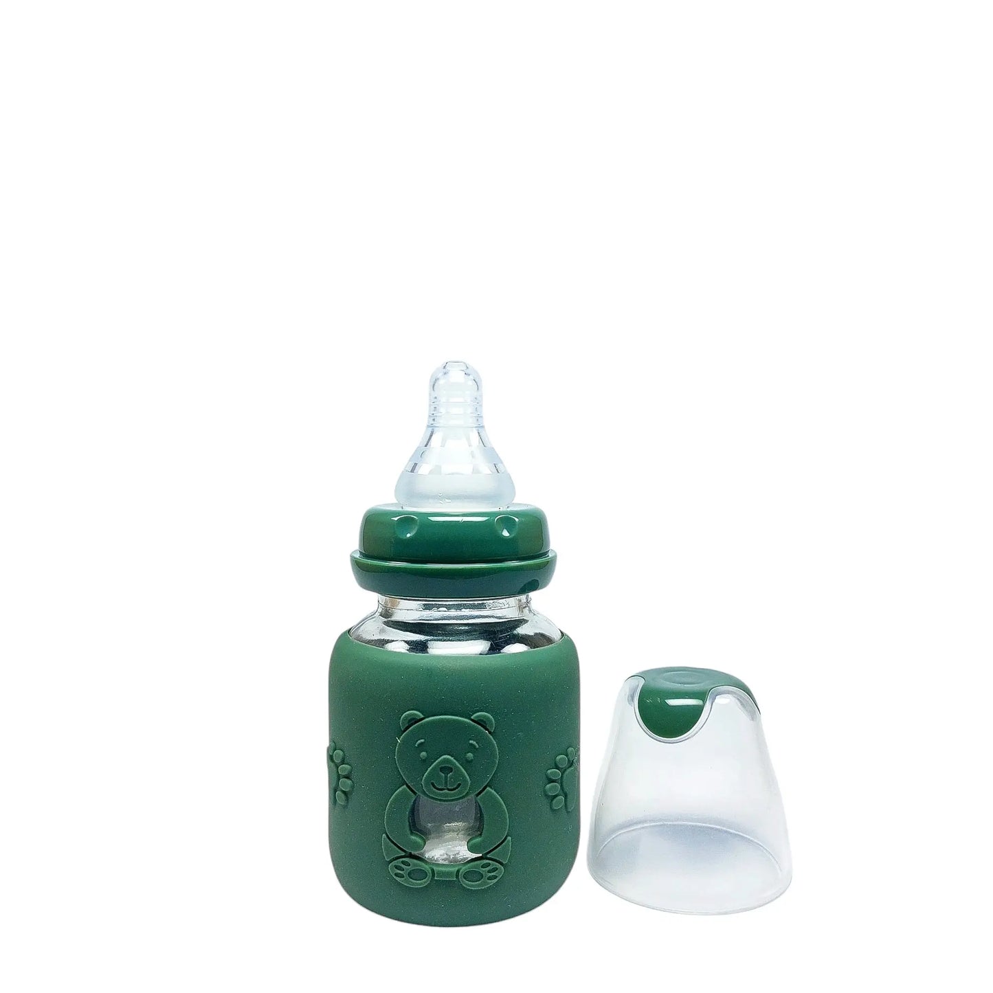 Rio Standard Caliber Glass Feeding Bottle with bear sleeve (80 ml)