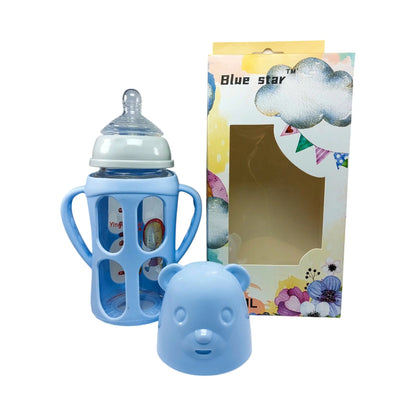 Blue Star Wide Caliber Feeding Bottle with Bear Cap (240 ml)