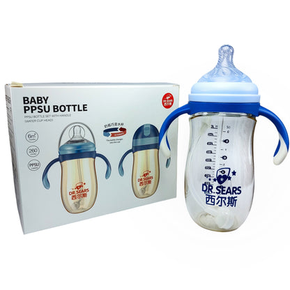 Dr. Sears' Wide Caliber PPSU Feeding Bottle (260 ml, Dual Functionality)