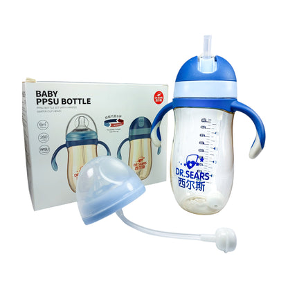 Dr. Sears' Wide Caliber PPSU Feeding Bottle (260 ml, Dual Functionality)