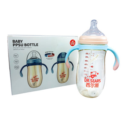 Dr. Sears' Wide Caliber PPSU Feeding Bottle (260 ml, Dual Functionality)