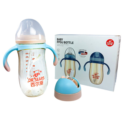 Dr. Sears' Wide Caliber PPSU Feeding Bottle (260 ml, Dual Functionality)
