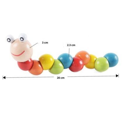 Flexible Wooden Caterpillar Toy – Montessori Sensory Toy for Babies & Toddlers