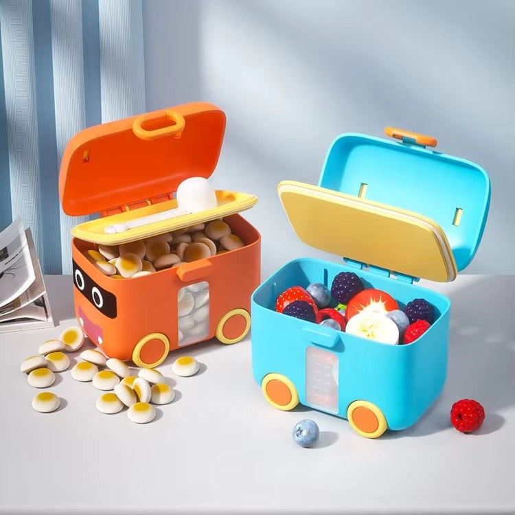 Food Grade- Bus Shaped Baby Powder Storage Box