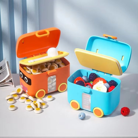 Food Grade- Bus Shaped Baby Powder Storage Box