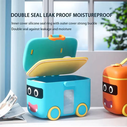 Food Grade- Bus Shaped Baby Powder Storage Box