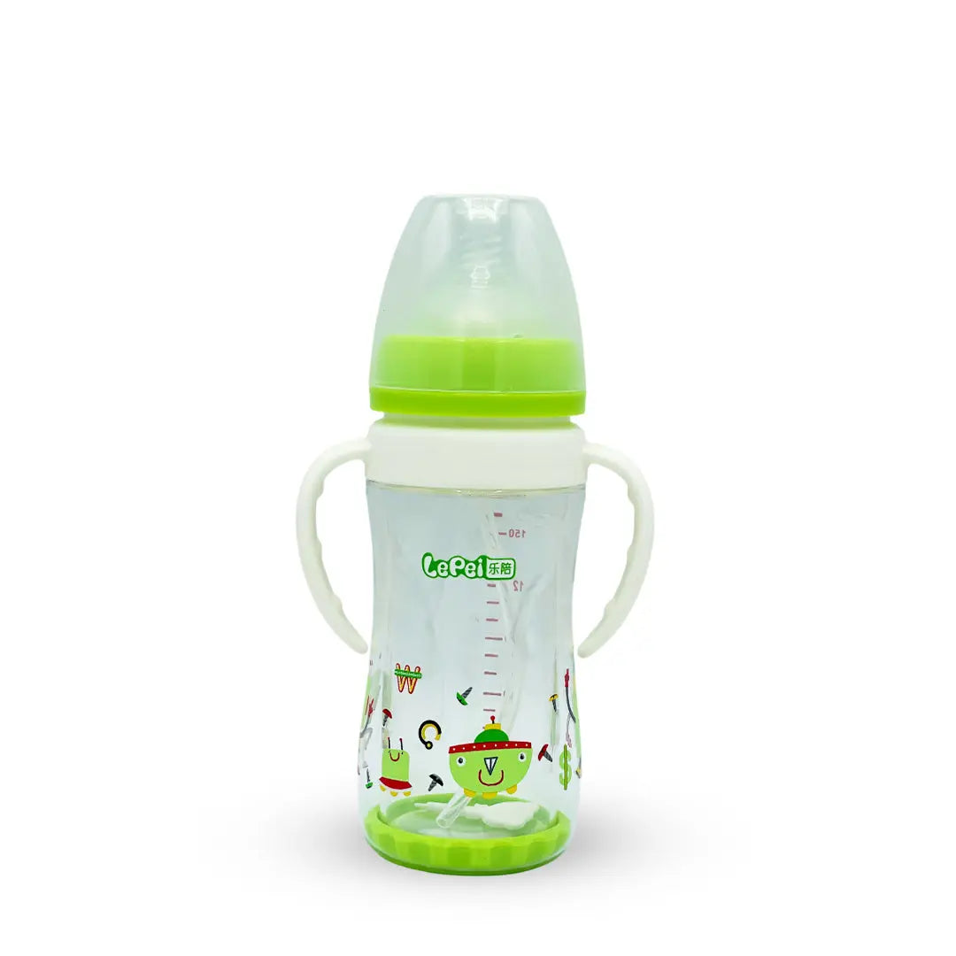 LePei Glass cum Plastic Feeding Bottle (180 ml)
