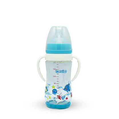 LePei Glass cum Plastic Feeding Bottle (180 ml)