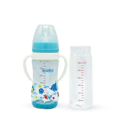 LePei Glass cum Plastic Feeding Bottle (180 ml)