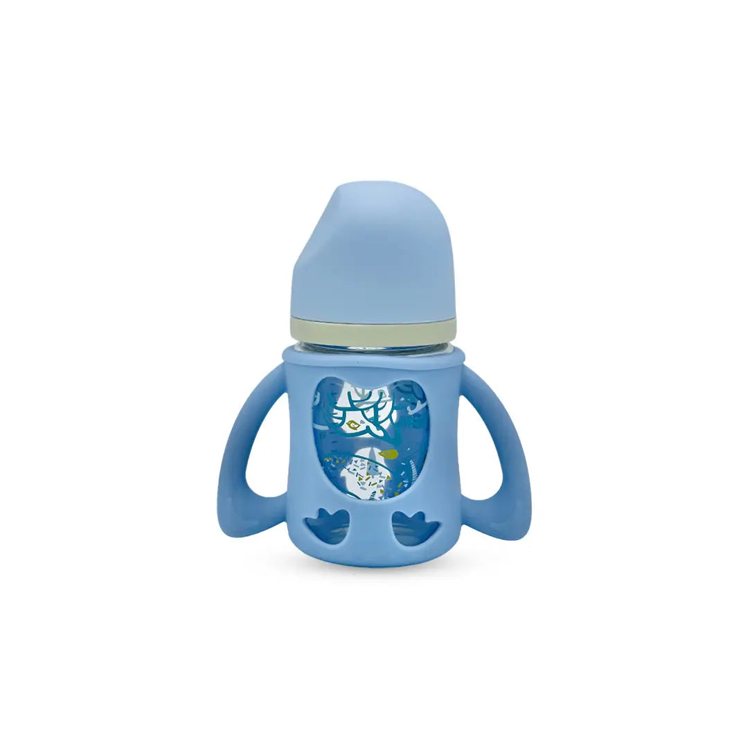Blue Star Wide Caliber Glass Feeding Bottle (160 Ml)