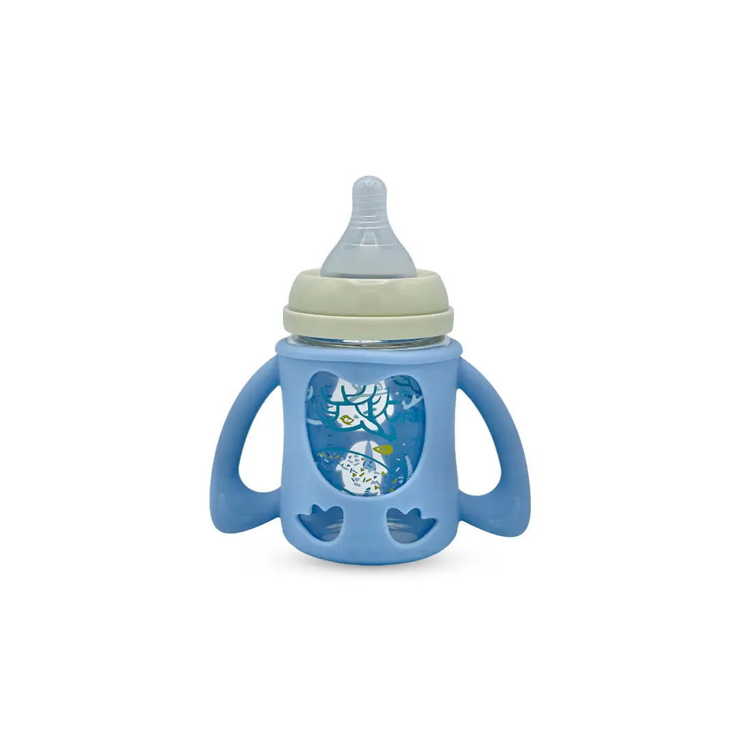 Blue Star Wide Caliber Glass Feeding Bottle (160 Ml)