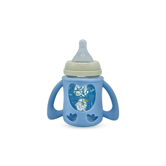 Blue Star Wide Caliber Glass Feeding Bottle (160 Ml)