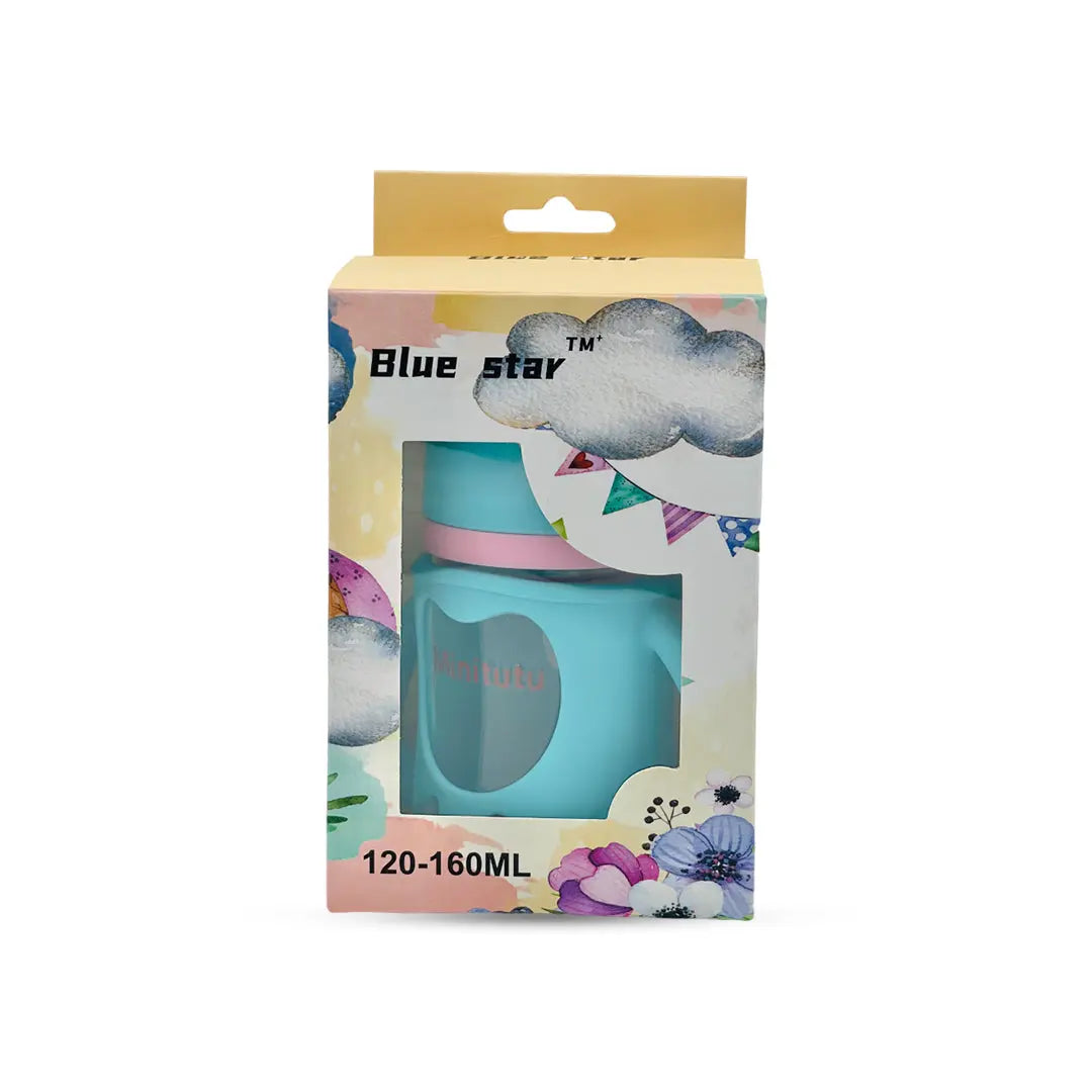 Blue Star Wide Caliber Glass Feeding Bottle (160 Ml)