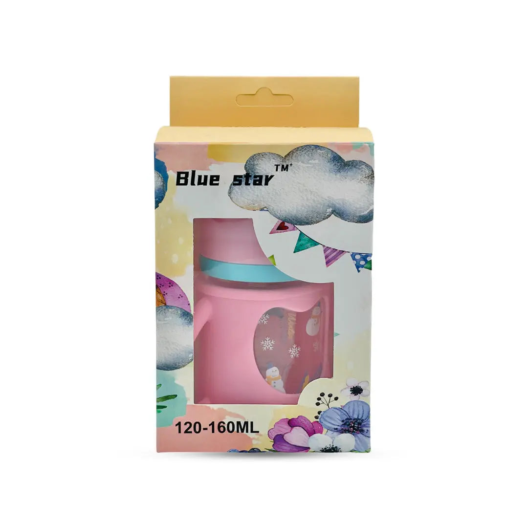Blue Star Wide Caliber Glass Feeding Bottle (160 Ml)