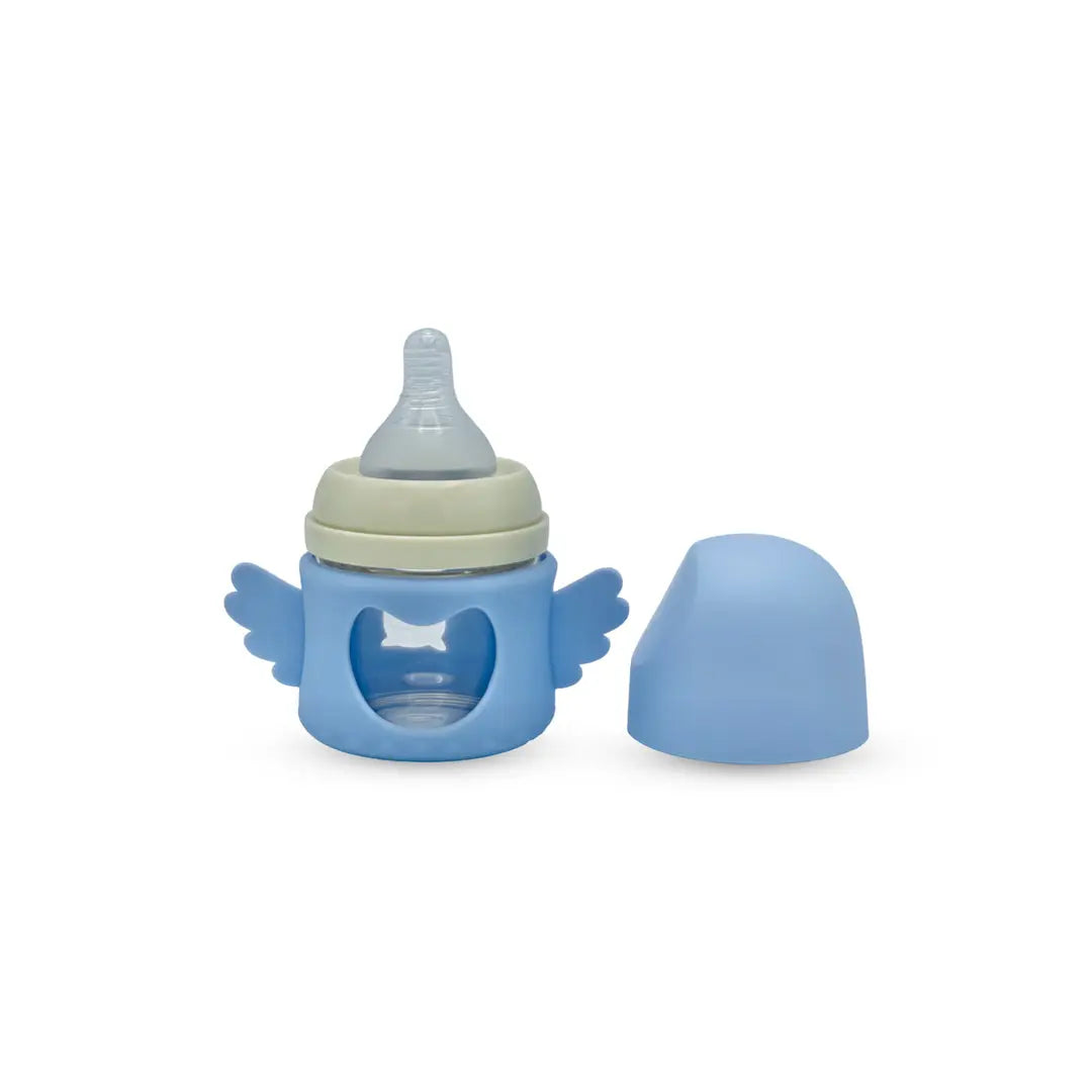 Blue Star Wide Caliber Glass Feeding Bottle (80 Ml)