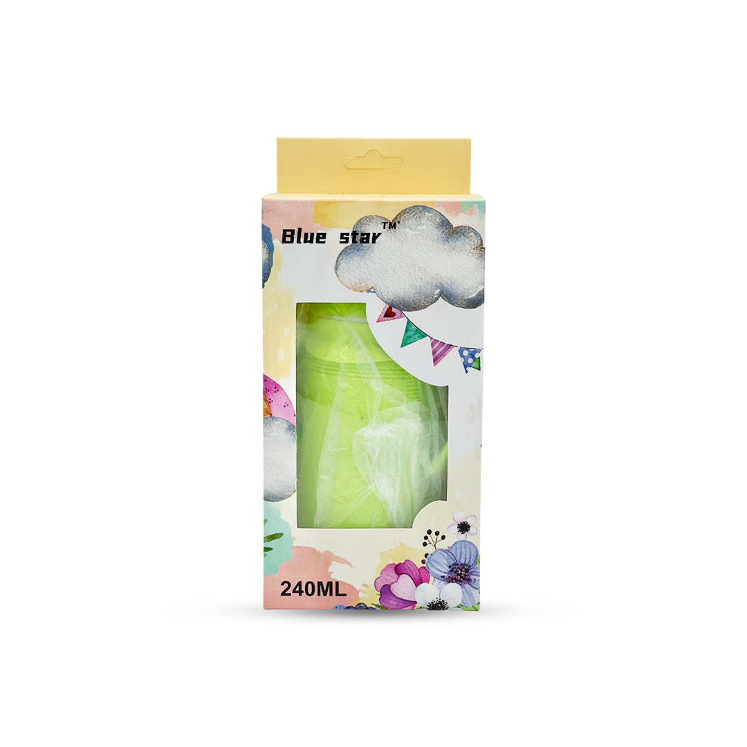 Blue Star Wide Caliber Glass Feeding Bottle (240 Ml)