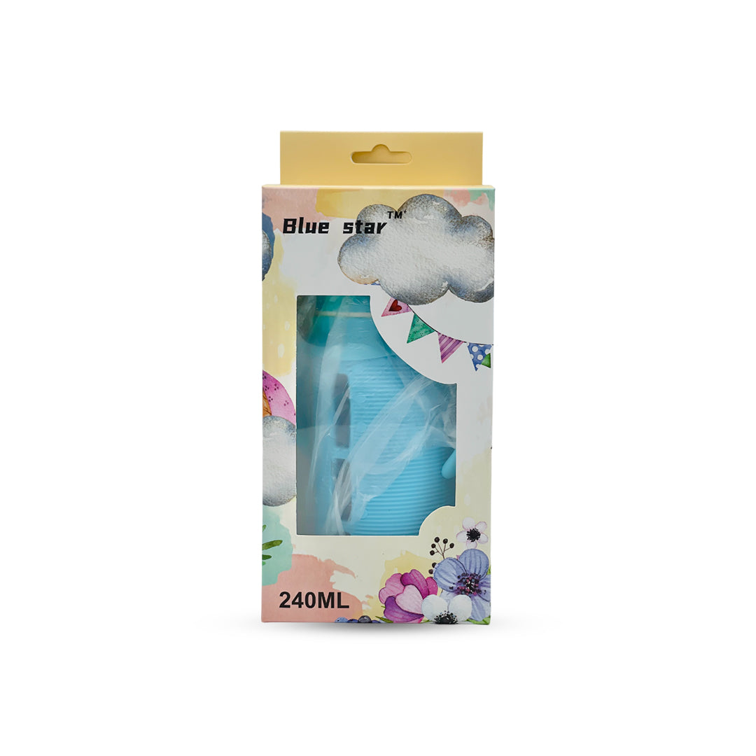 Blue Star Wide Caliber Glass Feeding Bottle (240 Ml)
