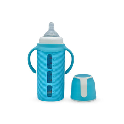 Blue Star Wide Caliber Glass Feeding Bottle (240 Ml)