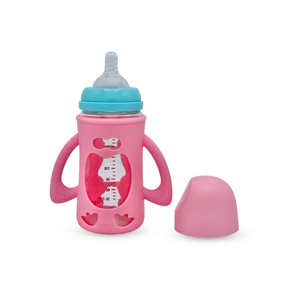 Blue Star Wide Caliber Glass Feeding Bottle (240 Ml)