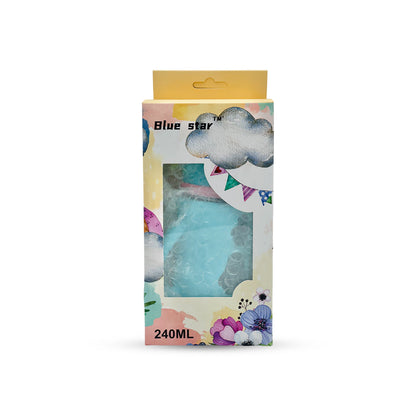 Blue Star Wide Caliber Glass Feeding Bottle (240 Ml)