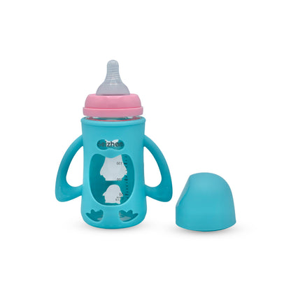Blue Star Wide Caliber Glass Feeding Bottle (240 Ml)