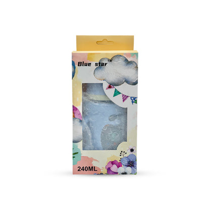 Blue Star Wide Caliber Glass Feeding Bottle (240 Ml)
