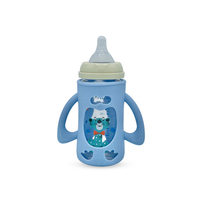 Blue Star Wide Caliber Glass Feeding Bottle (240 Ml)