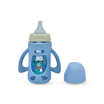 Blue Star Wide Caliber Glass Feeding Bottle (240 Ml)