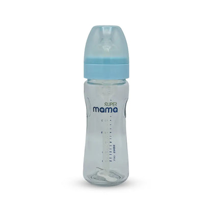 Super Mama Anti colic Wide Caliber Glass Feeding Bottle (240 Ml)