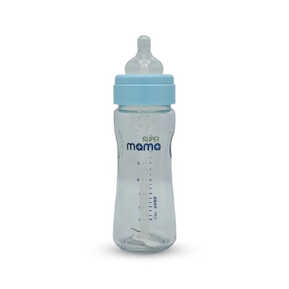 Super Mama Anti colic Wide Caliber Glass Feeding Bottle (240 Ml)