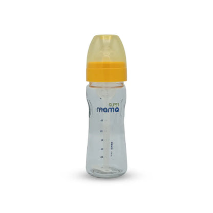 Super Mama Anti colic Wide Caliber Glass Feeding Bottle (240 Ml)
