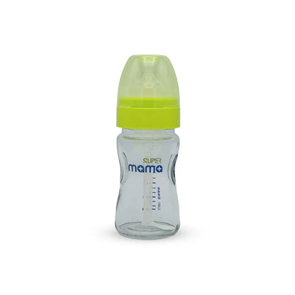 Super Mama Anti Colic Wide Caliber Glass Feeding Bottle (160 Ml)