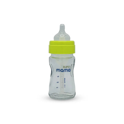 Super Mama Anti Colic Wide Caliber Glass Feeding Bottle (160 Ml)