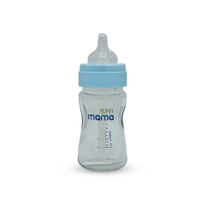 Super Mama Anti Colic Wide Caliber Glass Feeding Bottle (160 Ml)