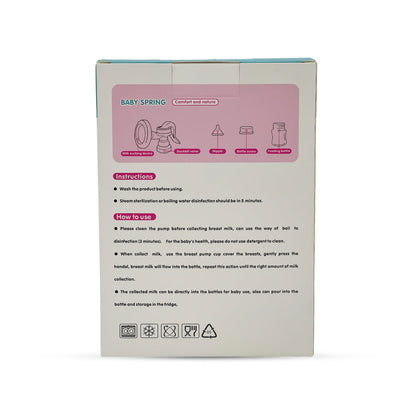 Baby Spring Manual Breast Pump & Wide Caliber Feeding Bottle (150 Ml)