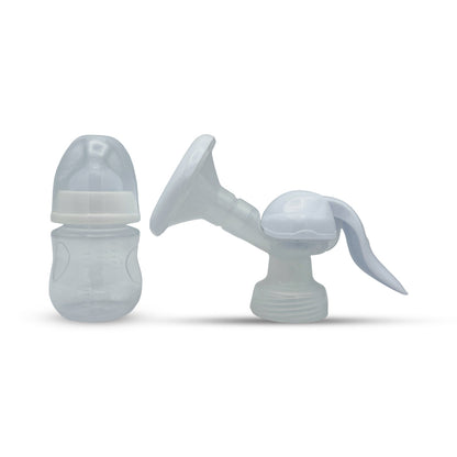 Baby Spring Manual Breast Pump & Wide Caliber Feeding Bottle (150 Ml)