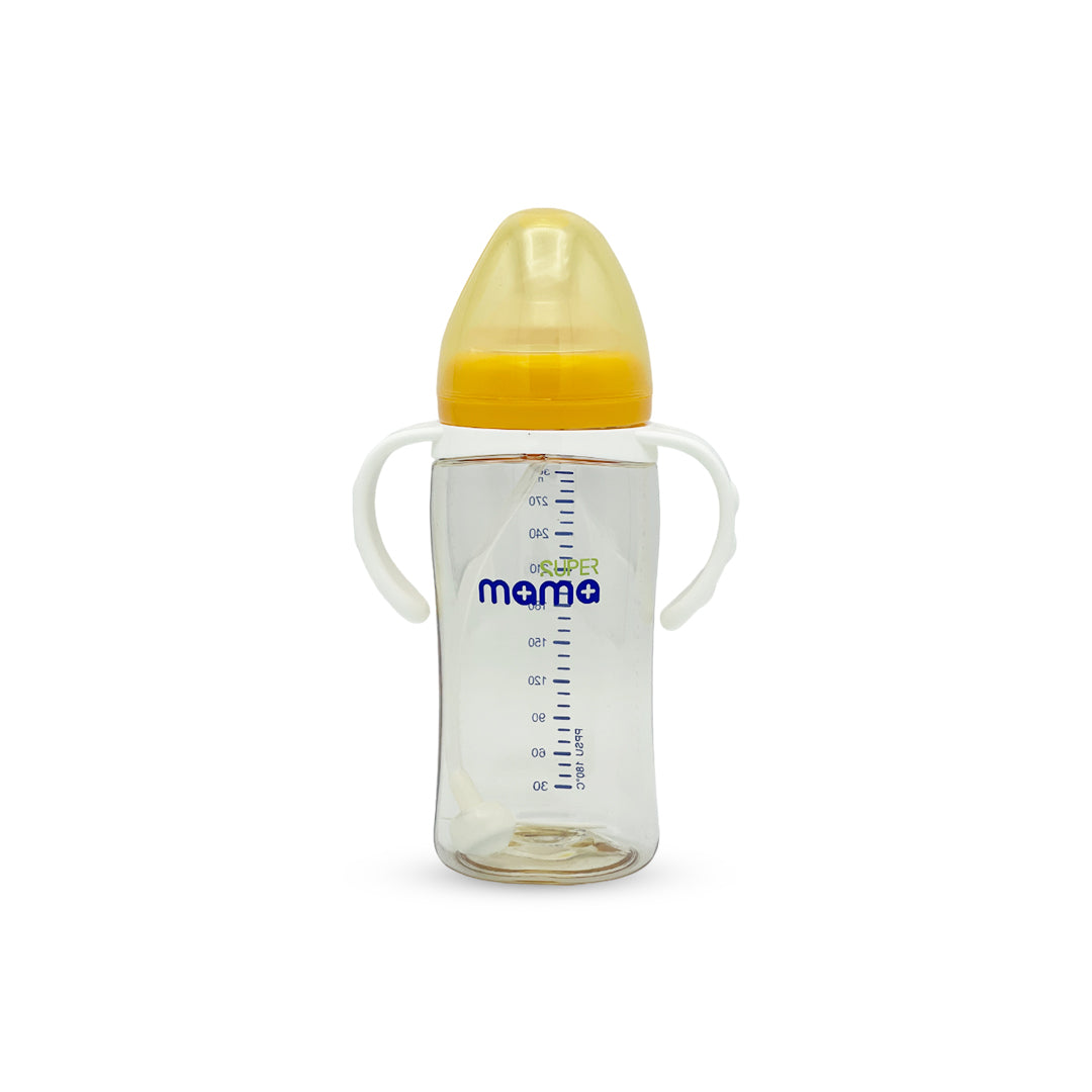 Super Mama Wide Caliber PPSU Feeding Bottle with handle (300 ml)