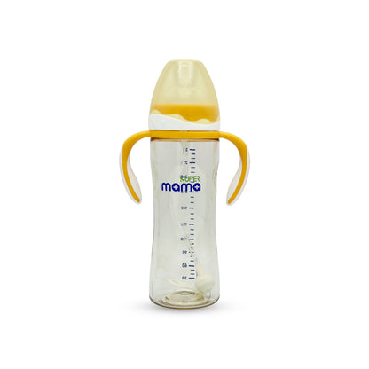 Super Mama Wide Caliber PPSU Feeding Bottle with two color handle (300 ml)