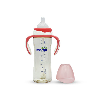 Super Mama Wide Caliber PPSU Feeding Bottle with two color handle (300 ml)